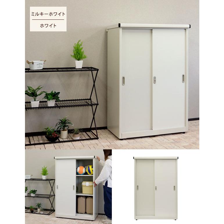物置 ラージ 幅90.5cm Ave アーヴェ ハイタイプ 棚板可動式 シリンダー錠 スライド扉 SED-006/SED-007 MOJYU_8