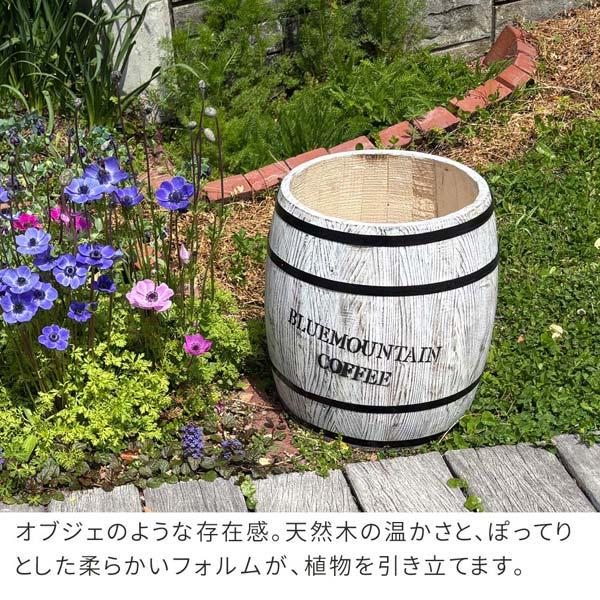 コーヒーバレル 大サイズ ホワイト 直径35cm コーヒー樽 木製