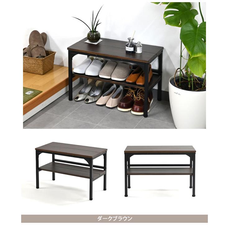 玄関ベンチ棚付き 玄関靴置き 幅60cm 玄関用椅子 スリム設計 玄関収納