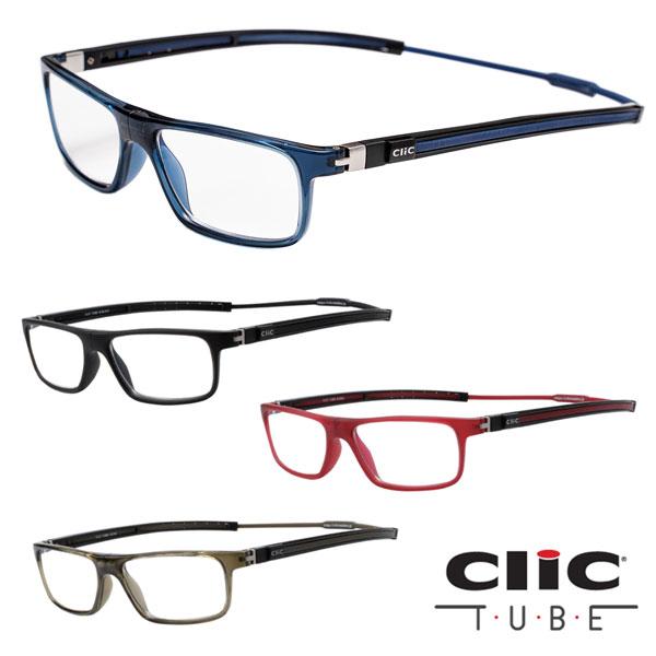 クリックリーダー クリックチューブ 老眼鏡 シニアグラス ソフトストレートテンプル Clic Readers 首かけマグネット式