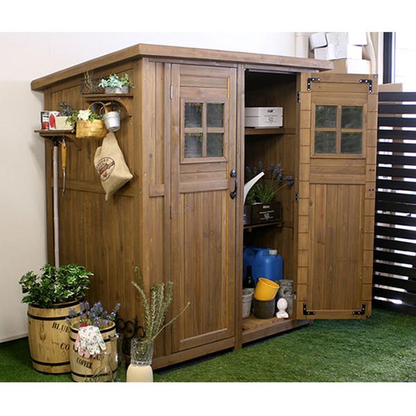 天然木 物置 小屋 屋外収納 カントリー小屋 収納庫 天然木杉材 幅156cm