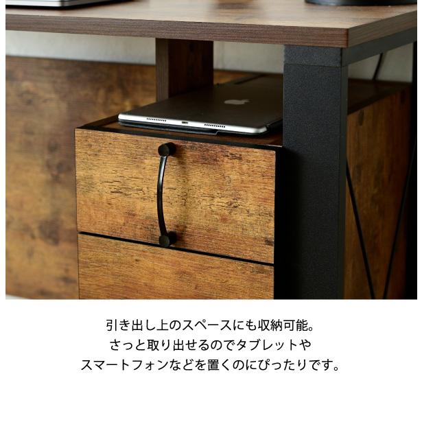 パソコンデスク 幅90cm PC机 引出し付 ブルックリンスタイル