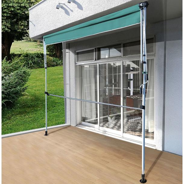 オーニング 前幕物干し竿付きオーニングII 幅200cm 突っ張り式調整可能