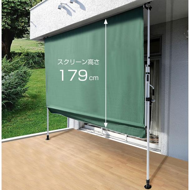 オーニング 前幕物干し竿付きオーニングII 幅300cm 突っ張り式調整可能