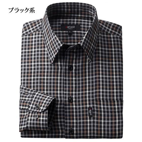 Pierucci ピエルッチ チェック柄シャツ2色組 長袖 カジュアルシャツ