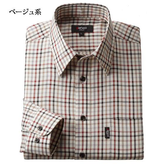 Pierucci ピエルッチ チェック柄シャツ2色組 長袖 カジュアルシャツ