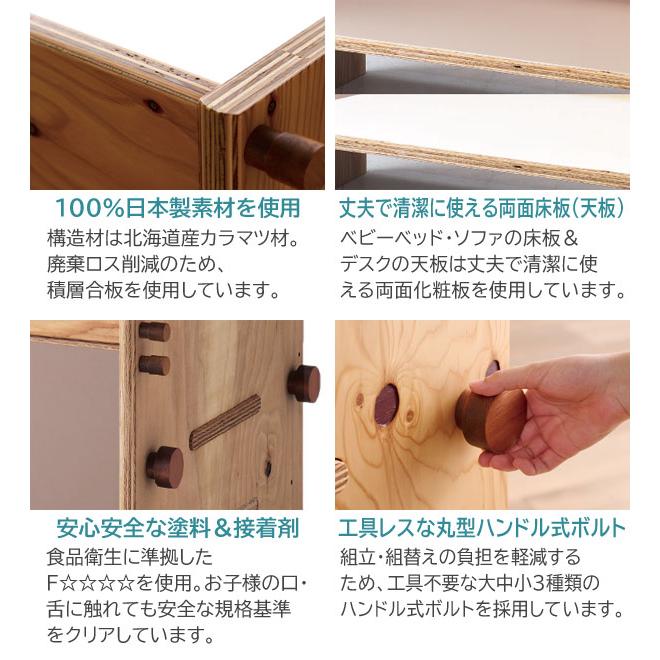 tsumugi:123本体 子どもの成長に合わせたスタイル ベビーベッド キッズデスク 日本製 HG-TM123の画像
