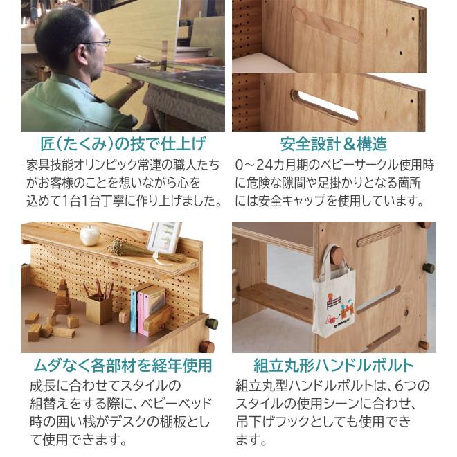 tsumugi:123本体 子どもの成長に合わせたスタイル ベビーベッド キッズデスク 日本製 HG-TM123の画像