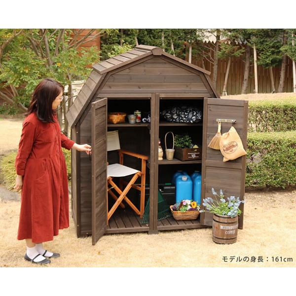 木製収納庫 物置 木製 小屋 倉庫 幅161cm 奥行90cm 高さ187cm