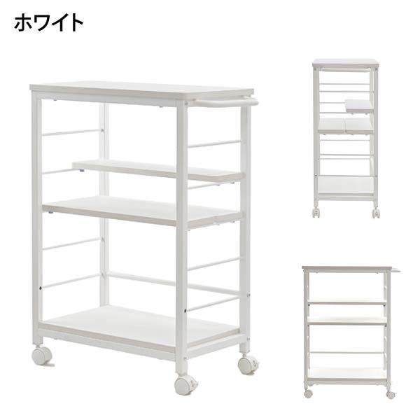 キッチンワゴン 幅53cm 奥行30cm キャスター付き 可動式棚板3枚 CH
