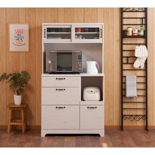 R227 キッチンボード、食器棚、幅89cm 訳あり
