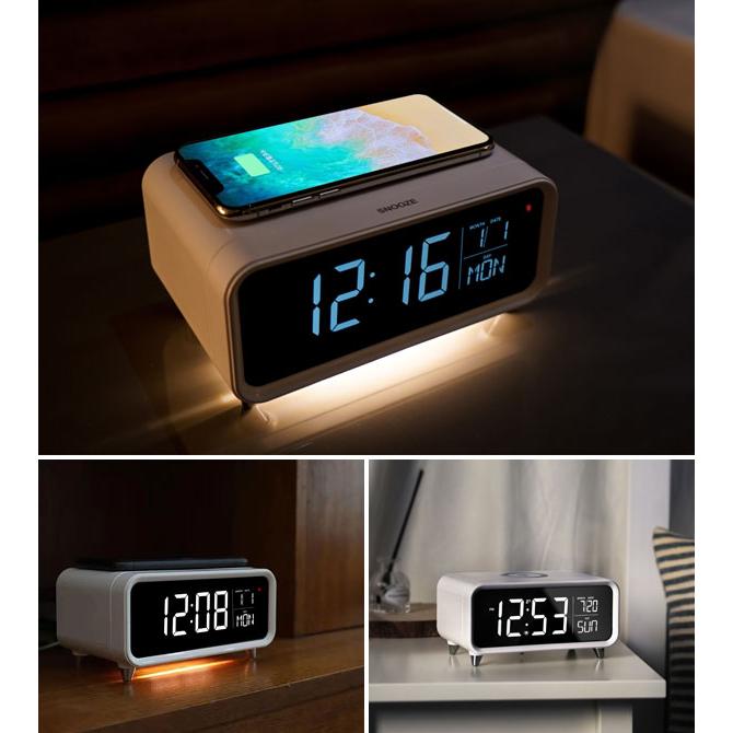 ワイヤレス充電時計 Qiスマートフォン充電付き置き時計