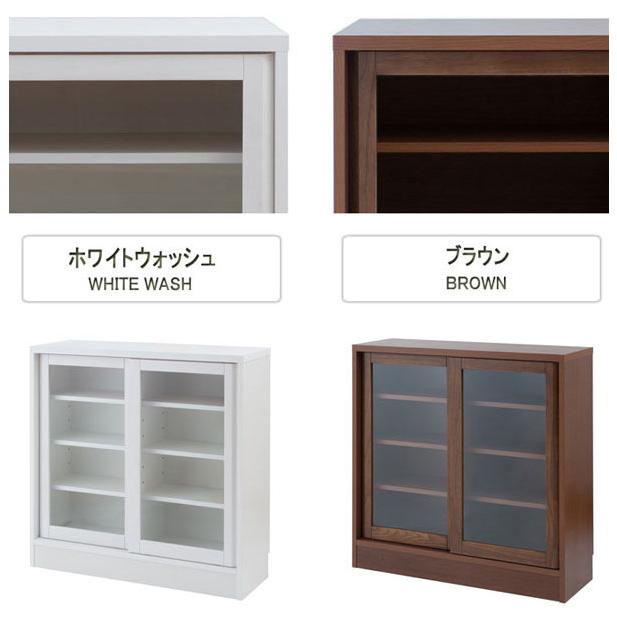 木製ガラス引戸キャビネット 食器棚 幅90.5cm ガラス 引戸 キャビネット 天然木桐 カウンター