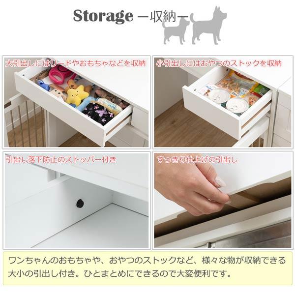 ペットケージ ダブルタイプ 幅90cm 奥行40cm 折り畳み式 すむペット ドッグケージ ホワイトインテリア ペット用具 WHITE LIV FY-0229-NSの画像