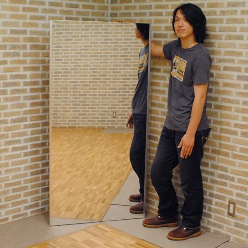 割れない鏡 フィルムミラー スタンドミラー 姿見 壁掛け 大型 リフェクス トール吊り式 幅85×高さ170cm 軽量 日本製