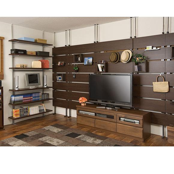 突っ張り 壁面収納ラック 幅120cm 6段タイプ オープンラック ウォール