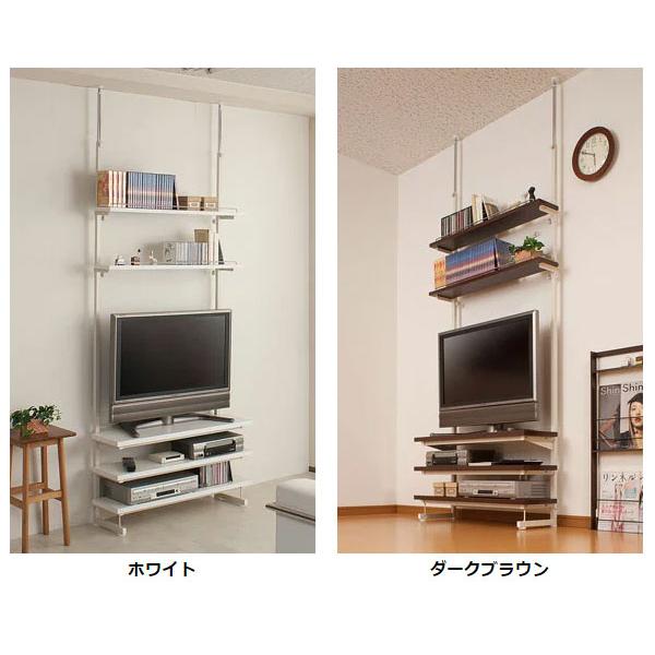 テレビ台 幅89.5cm 突っ張り シェルフ オープンラック 棚板5枚 テレビ台 幅89.5cm 突っ張り シェルフ オープンラック 棚板5枚