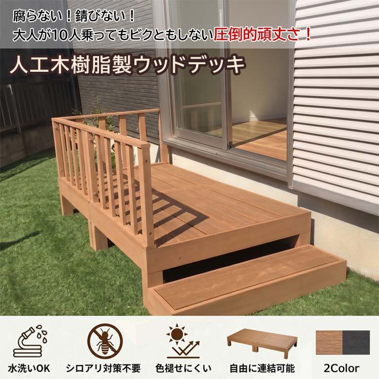 人工木 ウッドデッキ 本体2点セット 樹脂 90×90cm HP-900-VD 腐り