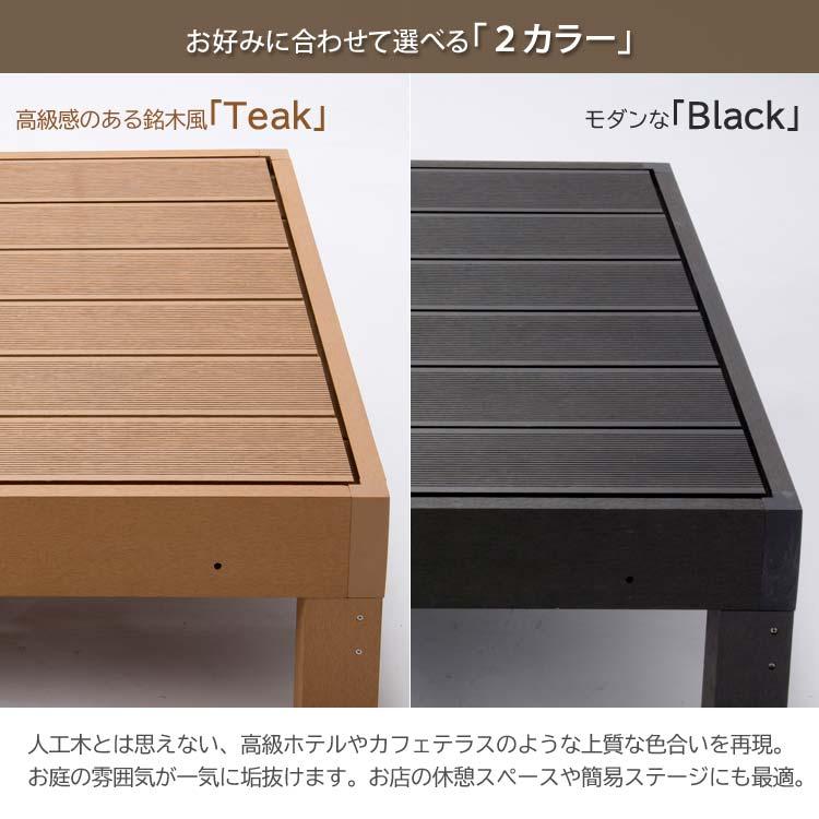 人工木 ウッドデッキ材 　★長さ2700mm(2本入) ★5箱セット ① 人工木 ウッドデッキ 本体2点セット 樹脂 90×90cm HP-900-VD 腐り
