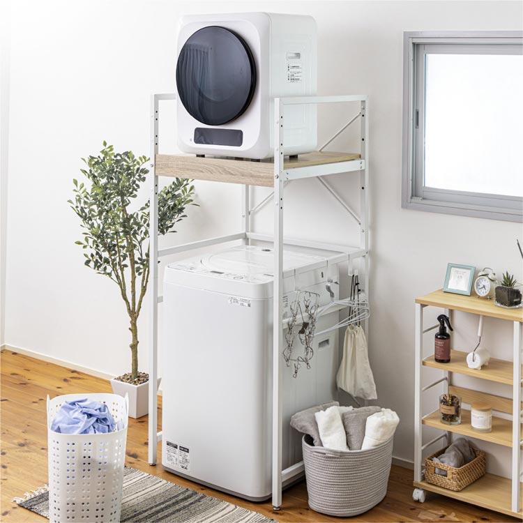 耐荷重50kg 頑丈洗濯機ラック ランドリーラック 幅65cm 揺れに強い