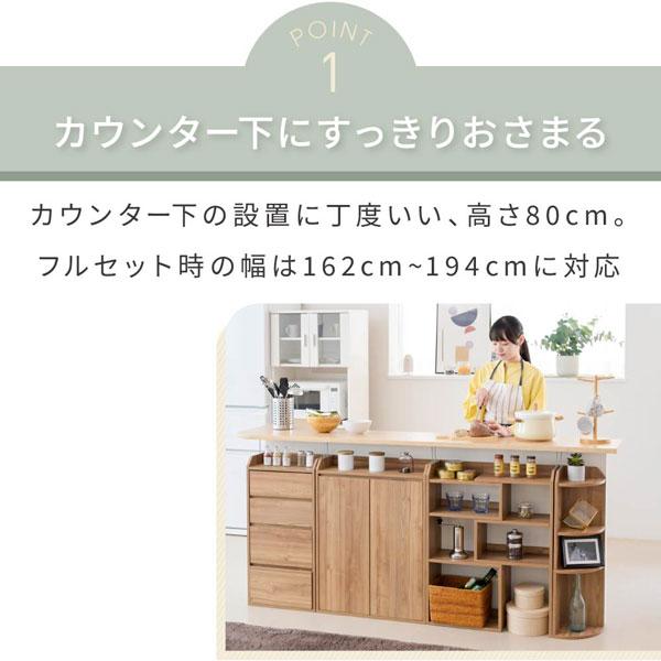 リビングキャビネット 幅60cm 両扉 キッチン下収納 コンパクト収納