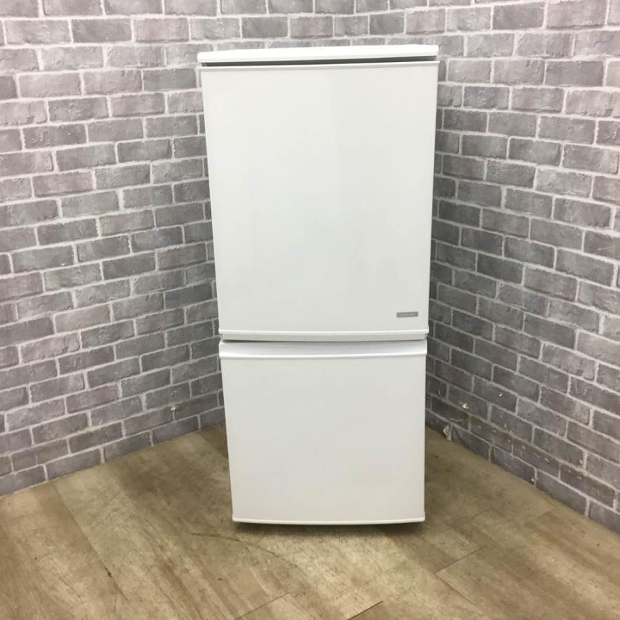 シャープ 冷蔵庫 2ドア 137L つけかえどっちもドア SJ-D14C-W 2017年製 
