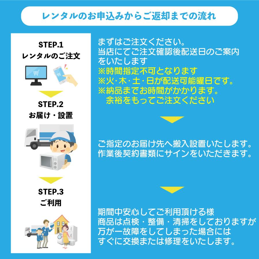 家電レンタル 冷蔵庫 全自動洗濯機 電子レンジ 掃除機 1年間 4点セット エリア限定商品｜119happy｜03