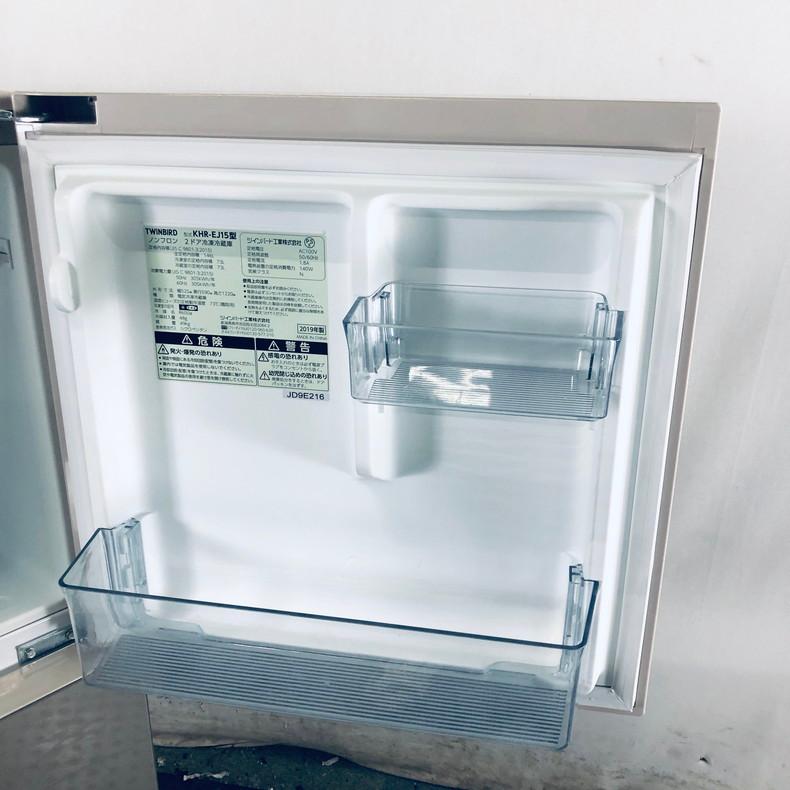 ツインバード  冷蔵庫 KHR-EJ15　中古品 146L 2019年 ツインバード 冷蔵庫 KHR-EJ15 中古品 146L 2019年