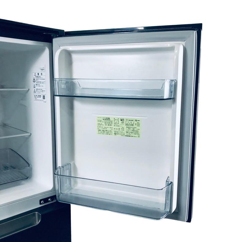 冷蔵庫 中古 シャープ SHARP SJ-GD15H-B 2021年製 2ドア 152L ピュアブラック ファン式 両方開き 一人暮らし 大きめの画像