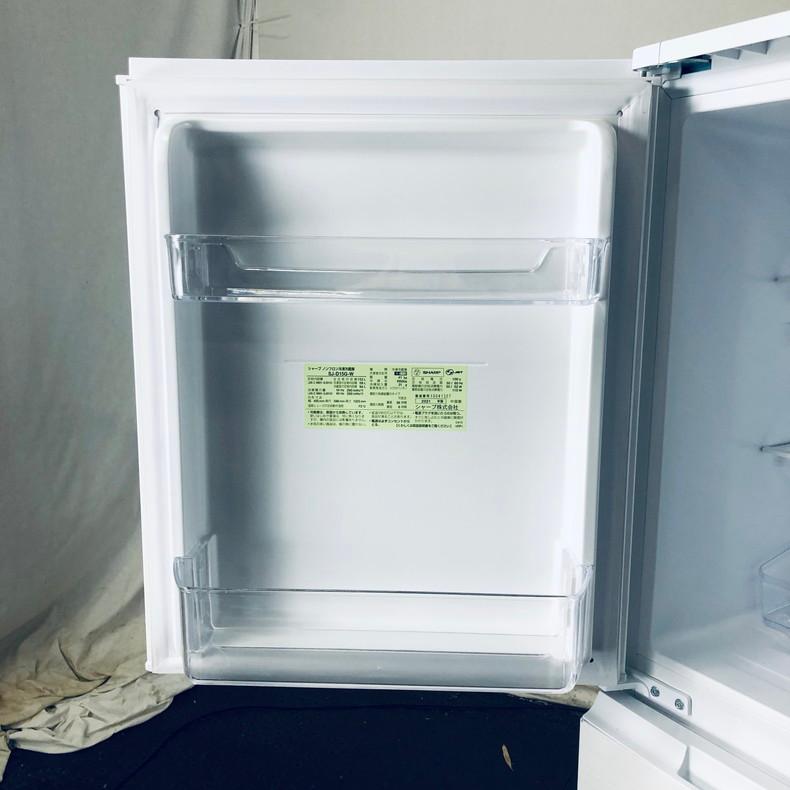 【中古】 シャープ SHARP 冷蔵庫 一人暮らし 2021年製 2ドア 152L ホワイト ファン式 両方開き SJ-D15G-W