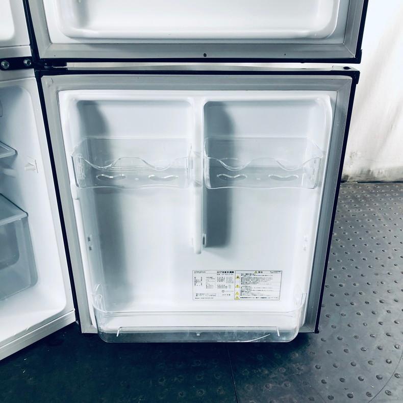 【中古】 simplus 冷蔵庫 一人暮らし 2019年製 2ドア 90L ブラック 直冷式 右開き SP-90L2-BK｜11kaden-com｜04