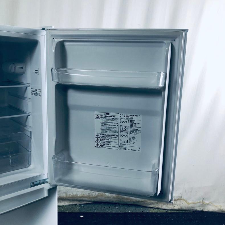 冷蔵庫 中古 ニトリ NTR-106(W) 2019年製 2ドア 106L ホワイト 直冷式  