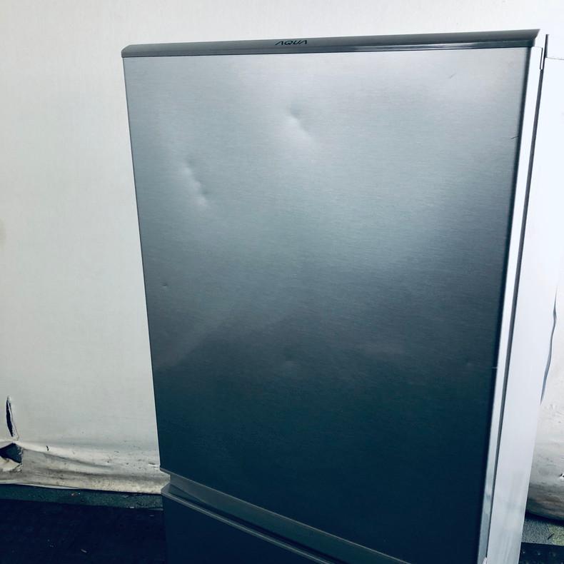 冷蔵庫 AQUA アクア AQR-13H(S) 2019年製 2D 126L シルバー 中古品