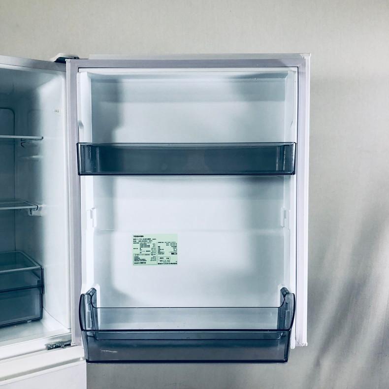 TOSHIBA 冷蔵庫 中古 東芝 GR-S33SC(WT) 2021年製 3ドア 326L ホワイト