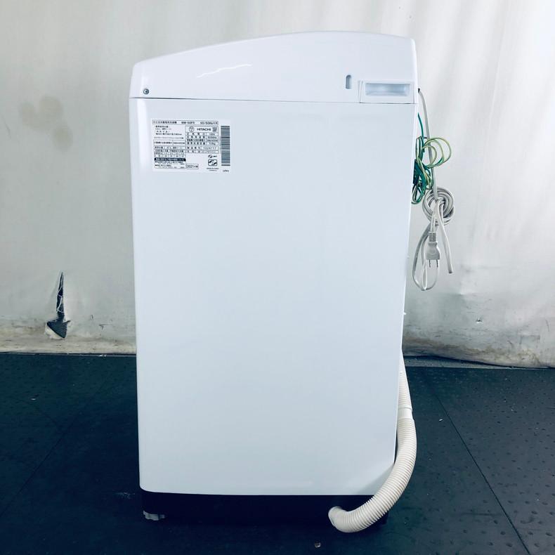 洗濯機 中古 日立 HITACHI NW-50F(W) 2021年製 全自動 5.0kg ホワイト  