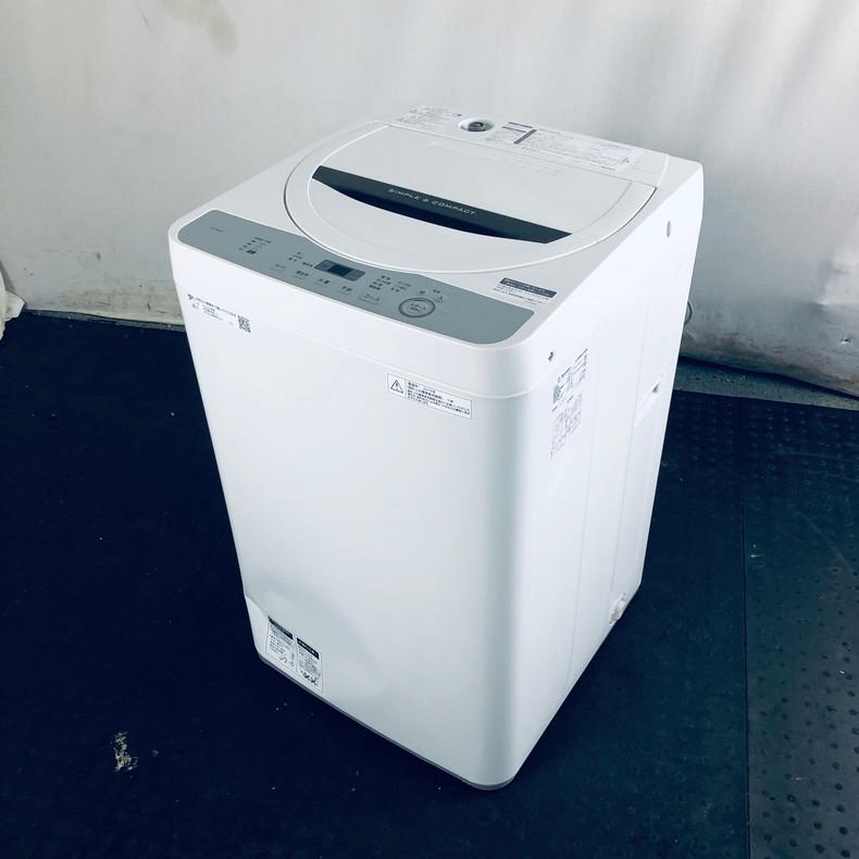洗濯機 中古 シャープ SHARP ES-GE4C-T 2019年製 全自動 4.5kg  