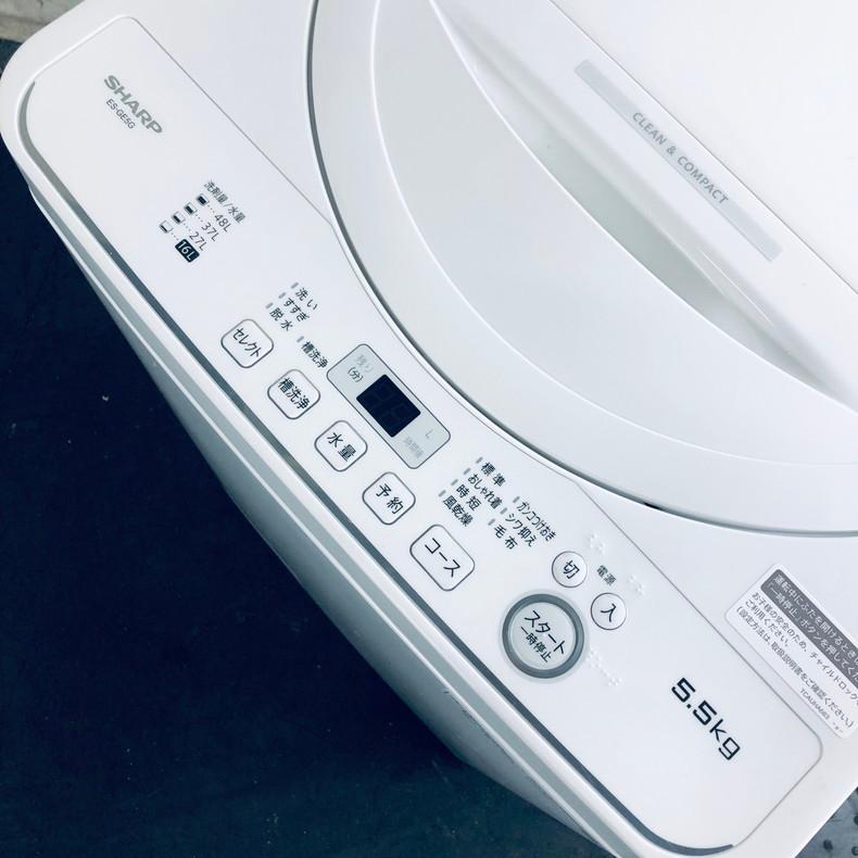 洗濯機 中古 シャープ SHARP ES-GE5G-W 2023年製 5.5kg ホワイト 送風  