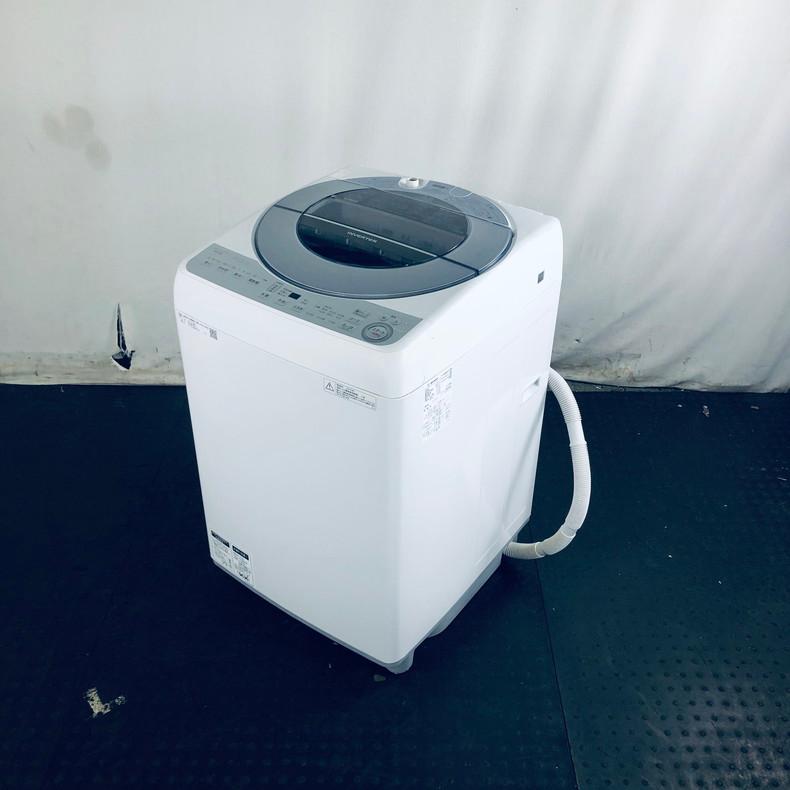 SHARP 洗濯機 中古 シャープ ES-GV8C-S 2018年製 全自動 8.0kg