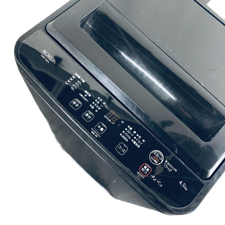 洗濯機 中古 RORO YWM-T45LK 2023年製 4.5kg ブラック 送風 乾燥機能 