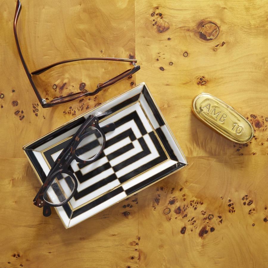 インテリア雑貨 小物入れ トレイ インテリアアクセサリー 高級 ラグジュアリー モダン【Op Art Rectangle Tray】_1