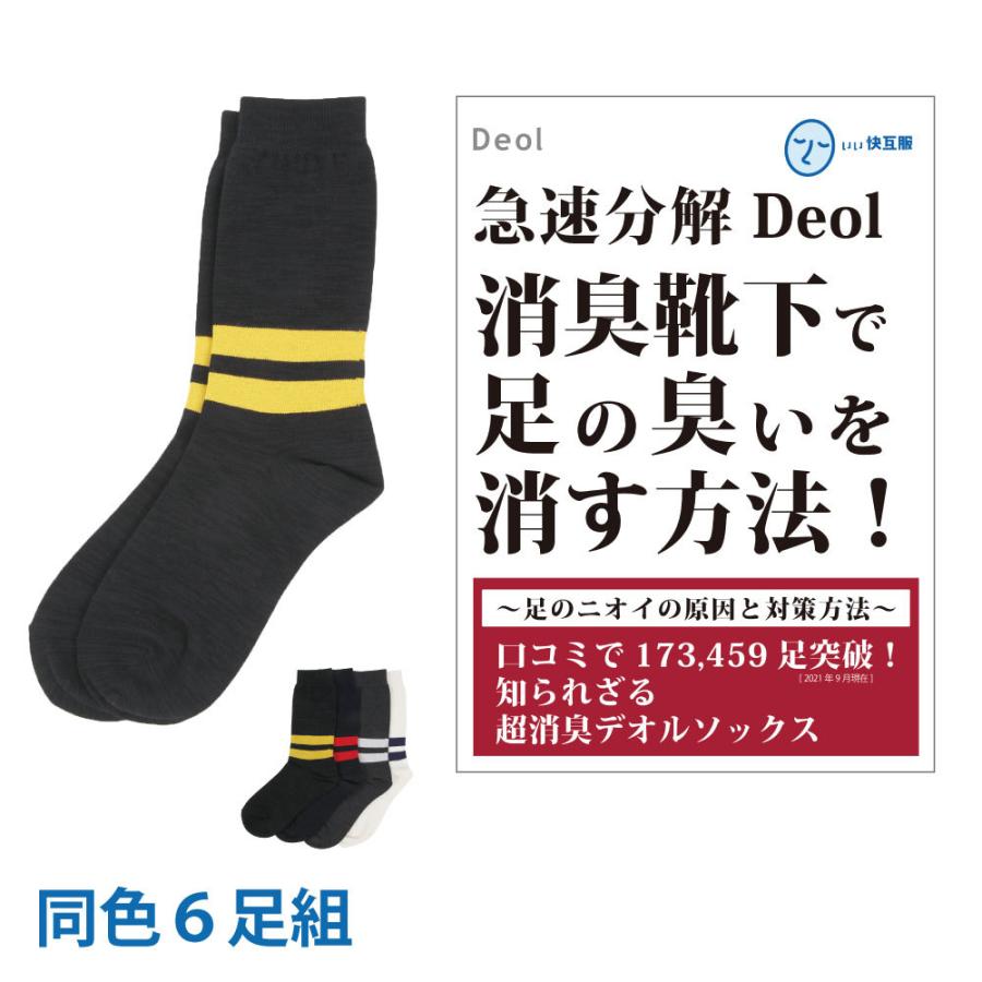 第1位獲得 消臭靴下 消臭ソックス 臭わない靴下 臭わないソックス 足臭い 消臭 ニオイ メンズ 汗臭 無臭 黒 紺 グレー 白 Deol デオル ラインソックスmen 同色6足組 即納特典付き Www Muslimaidusa Org