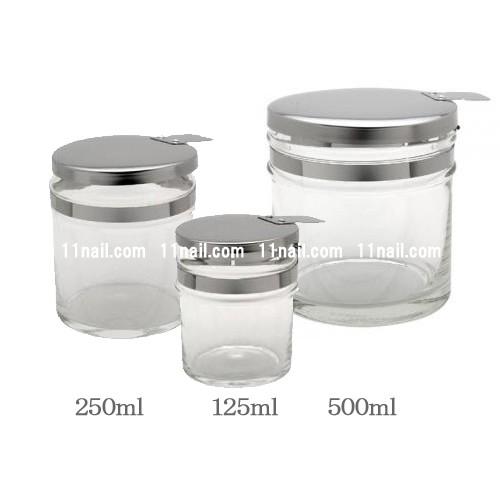 ふた付ガラスケース・万能壺(500mL/Lサイズ)ワイプコットン