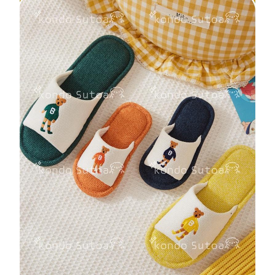 スリッパ 子供 夏 親子お揃い ルームシューズ キッズ 洗える 前開き 麻