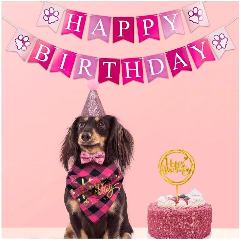 ペットパーティー用品 犬 猫 誕生日帽子 犬の誕生日 バンダナ お誕生日 おめでとう バナー ケーキ トッパーセット お誕生日 飾り付け 写真撮影 Petuse01 11o Clock 通販 Yahoo ショッピング