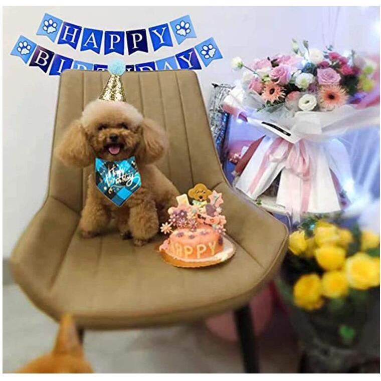 ペットパーティー用品 犬 猫 誕生日帽子 犬の誕生日 バンダナ お誕生日 おめでとう バナー ケーキ トッパーセット お誕生日 飾り付け 写真撮影 Petuse01 11o Clock 通販 Yahoo ショッピング
