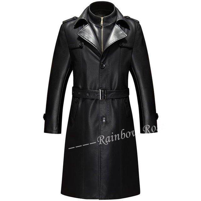 MIDAS レザー　ライダース　ロングジャケット　コート 黒 ラム革コート ロングジャケット レザージャケット メンズ 革ジャケット