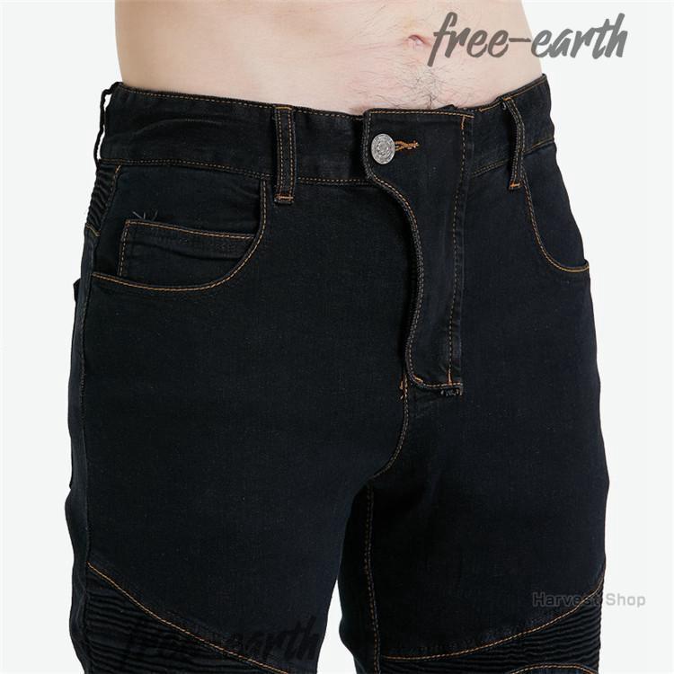 バイクパンツ メンズ デニムパンツ 膝パッド付き カーゴパンツ