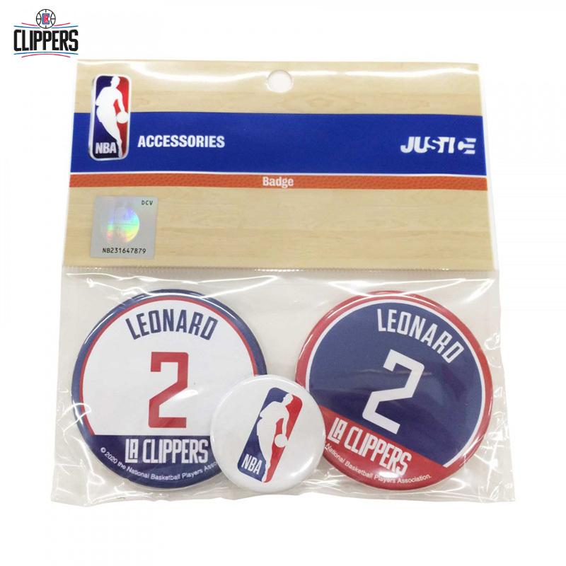 NBA ロサンゼルス・クリッパーズ 缶バッジ 3個セット #2 カワイ・レナード NBA34570 ( バスケ NBAチーム ファングッズ 缶バッジ )｜11store