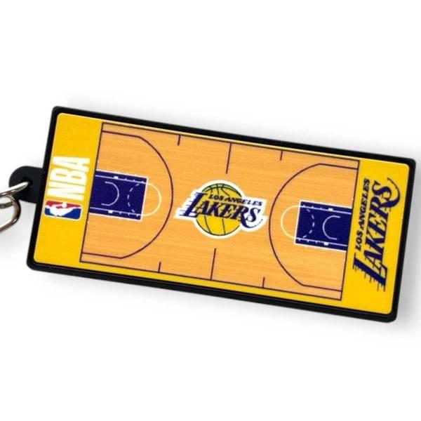 NBA ロサンゼルス・レイカーズ コート柄ラバーキーホルダー(チャーム付