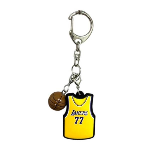NBA ロサンゼルス・レイカーズ ユニフォーム型ラバーキーホルダー #77